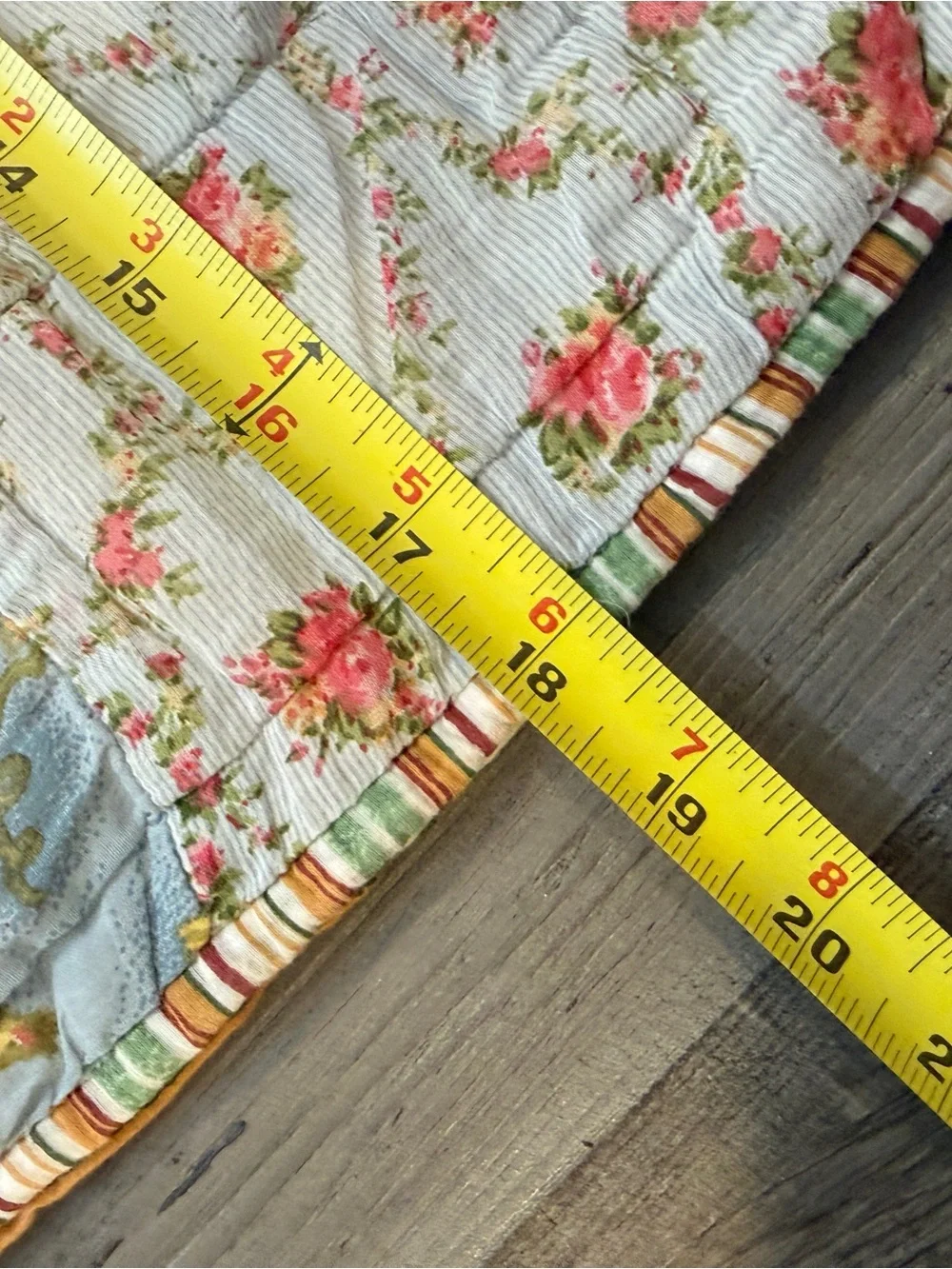 Handmade Floral Patchwork Pillowcase Cottagecore Quilted Pillow Sham 22x21